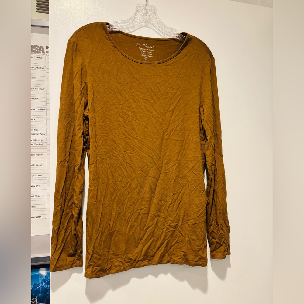 Chico's Women's Tan Long Sleeve Tee